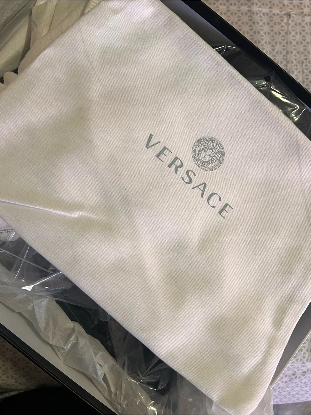 AUTHENTIC Versace Satin Crystal Embellishments D'Orsay Pumps 120mm size 39